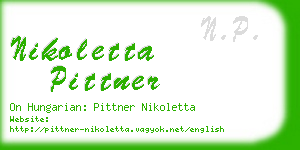 nikoletta pittner business card